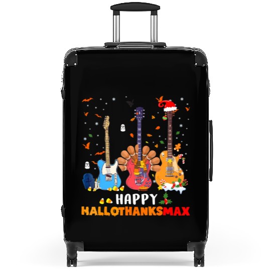 Guitar Happy Hallothanksmas Halloween Suitcases