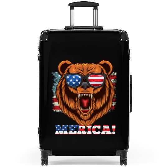 Merica Independence Day American Bear USA Party Suitcases