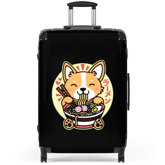 Kawaii Ramen Anime Dog Corgi Japanese Noodles Suitcases