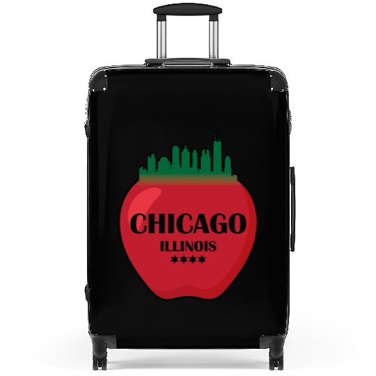 Chicago illinois state city skyline on apple Suitcases