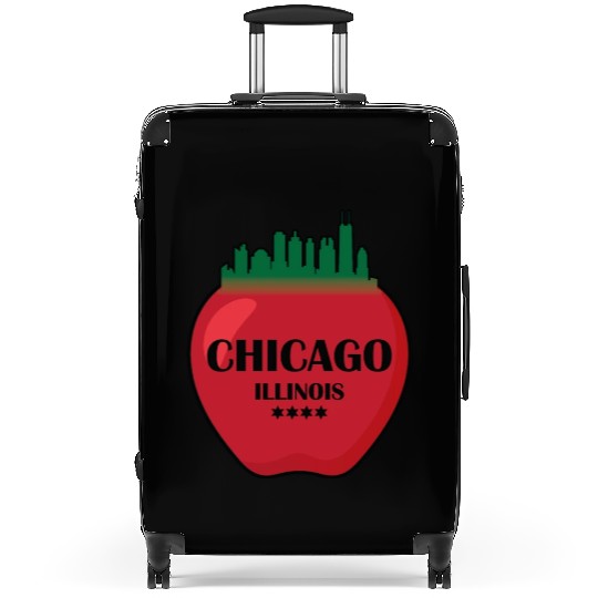 Chicago illinois state city skyline on apple Suitcases