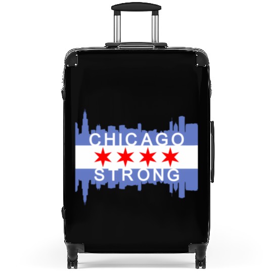 Chicago Strong Chitown City yline Flag Suitcases