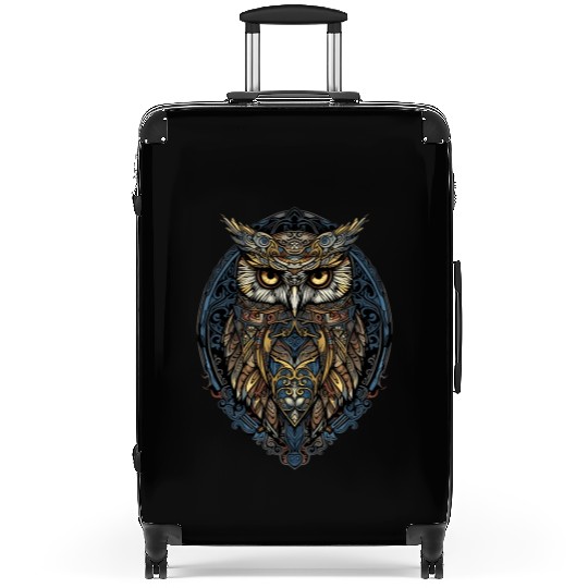Stained Glass Gothic Aesthetic Owl Intricate Suitcases