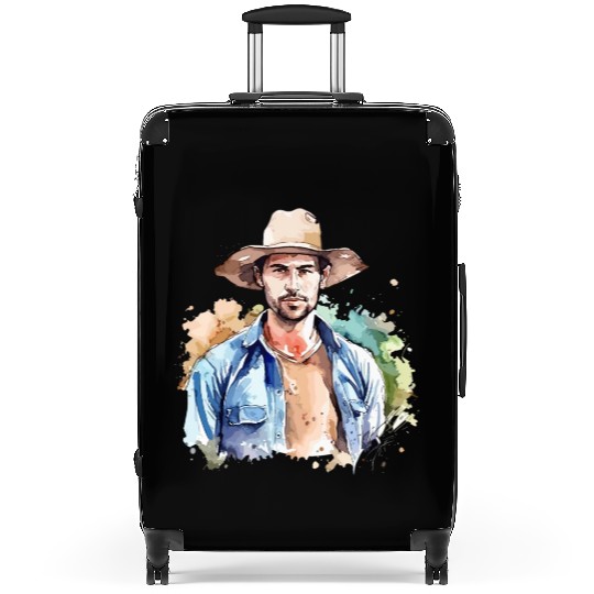 Harvest Hues - Watercolor Style Farmer Artwork Suitcases