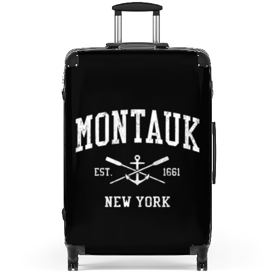 Montauk Ny Crossed Oars Boat Anchor Sports Suitcases