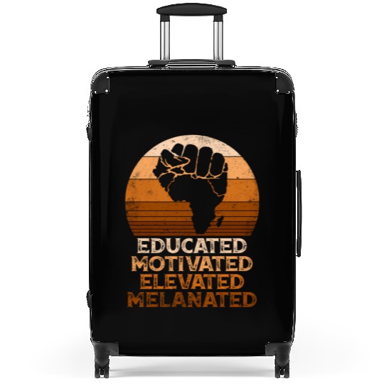 Juneteenth Educated Motivated Elevated Melanated M Suitcases