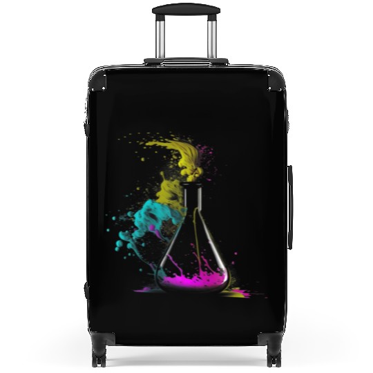Chemist splash art tube retro chemistry laboratory Suitcases