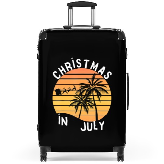 Christmas In July Santa Sledge Sunset Palm Summer Suitcases