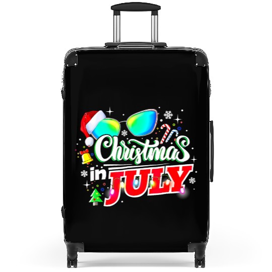 Christmas In July Santa Hat Sunglasses Summer Suitcases