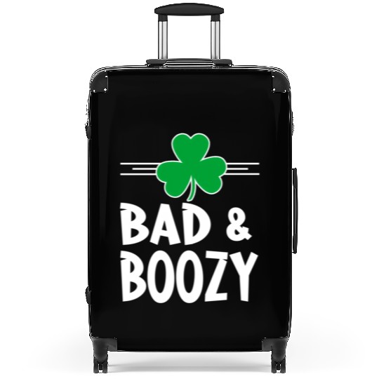 Bad And Boozy St Patricks Day Drinking Shamrock Ir Suitcases