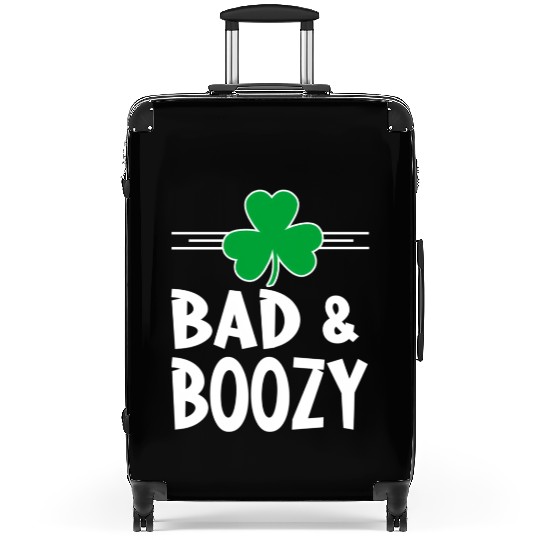 Bad And Boozy St Patricks Day Drinking Shamrock Ir Suitcases