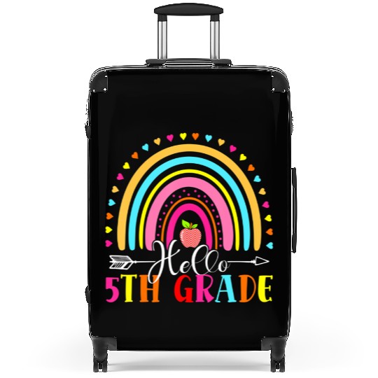 5th Grade Teacher Leopard Rainbow Back To School Suitcases