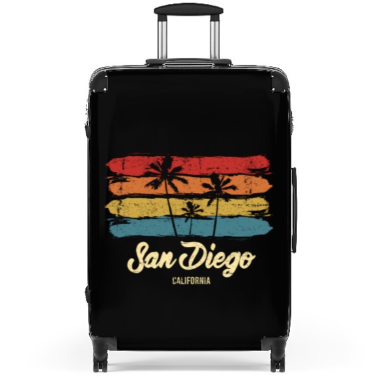 Vintage San Diego California Palm Trees Ca Suitcases