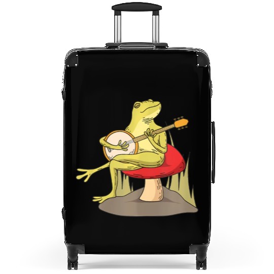 Cottagecore Aesthetic Frog Lover Banjo Player Suitcases
