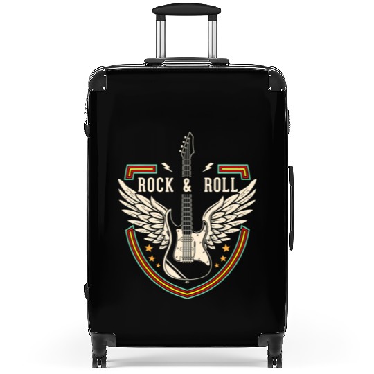 Rock and Roll Music Lover Guitar Wings Suitcases