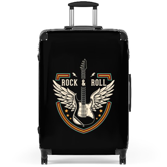 Rock and Roll Music Lover Guitar Wings Suitcases