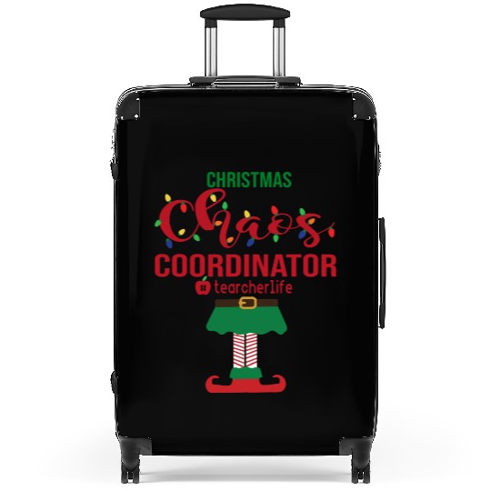 Christmas Chaos Coordinator Teacher Life Funny Suitcases