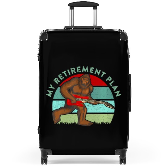 My Retirement Plan Funny Bigfoot Guitar Player Suitcases