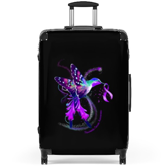 Hummingbird Purple Ribbon Pancreatic Cancer Suitcases