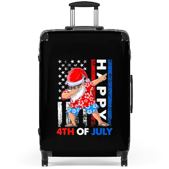 Summer Santa Dabbing Happy Christmas In July 4th Suitcases