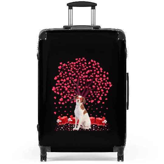 Heart Tree Brittany Spaniel Dog Valentine'S Day Suitcases