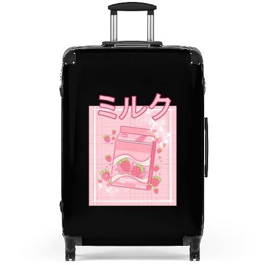 90S Japanese aii Strawberry Milk Shake Carton Suitcases
