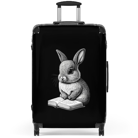Bunny Easter Rabbit Wo Suitcases