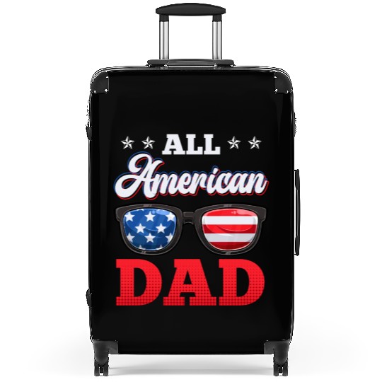 All American Dad Independence Day Party USA Father Suitcases