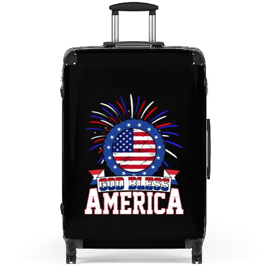 God Bless America Independence Day USA Patriot Suitcases