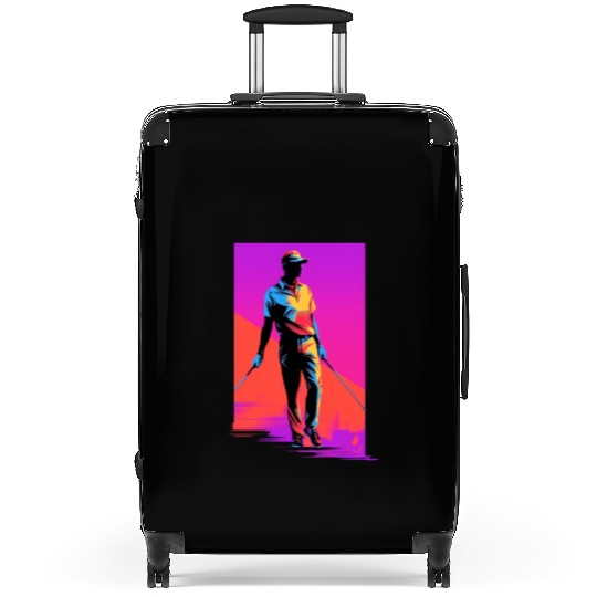 Golfer Golf Player Golfing 80s 90s Retro Suitcases