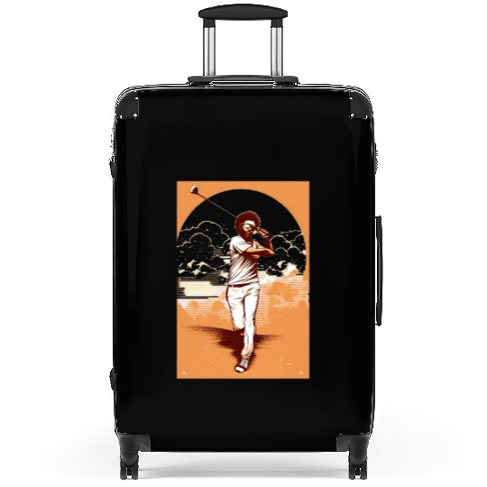 Golfer Afro Man Golf Player African American Suitcases