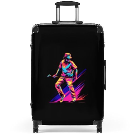 Golfer Golf Player Golfing 80s 90s Retro Suitcases