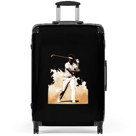 Golfer Afro Man Golf Player African American Suitcases
