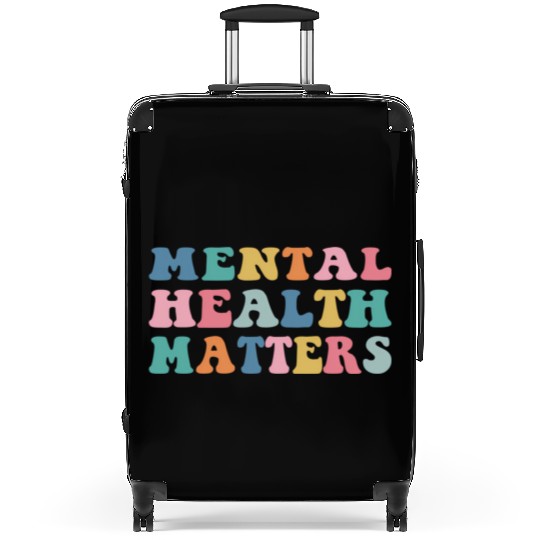Mental Health Matters Colorful Aesthetic Preppy Suitcases