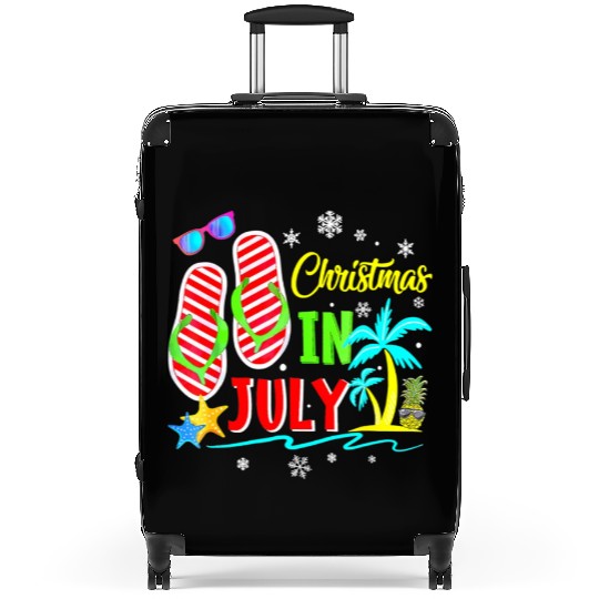 Christmas In July Flip Flops Funny Beach Summer Suitcases