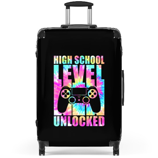 High School Level Unlocked Tie Dye Back To School Suitcases