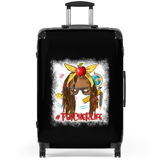 Afro Locs Teacher Life teacher day back to school Suitcases