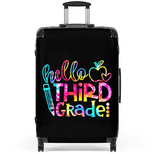Tie Dye Hello 3rd Grade Teacher Student Back To Suitcases