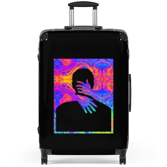 Embracing A Painting Of A Colorful Fluid Trippy Tr Suitcases