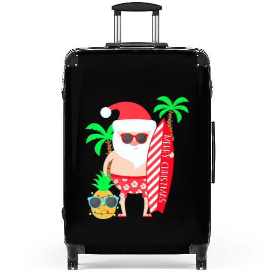 Santa Surfing Hawaiian Beach Christmas In July Suitcases