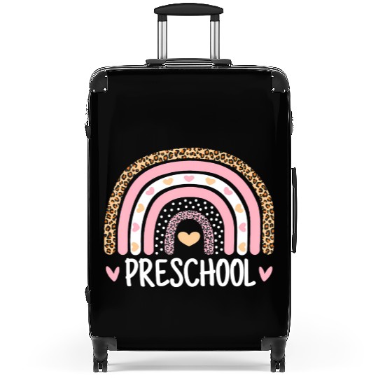 Leopard Rainbow Preschool Teacher Funny Back To Suitcases