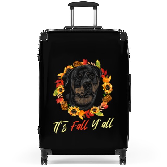 Rottweiler Autumn Leopard Pumpkin Dog Lover Suitcases