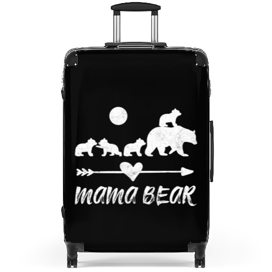 Mama Bear Suitcases With Four Bear Cubs