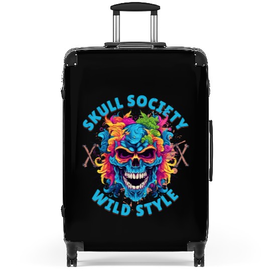 Skull society wild style Suitcases