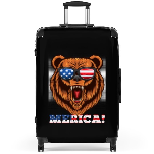 Merica Independence Day American Bear USA Party Suitcases