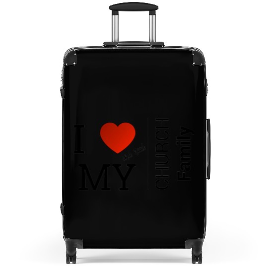 i love my church family Suitcases