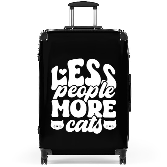 Less People More Cats Cat Lovers Gift Suitcases