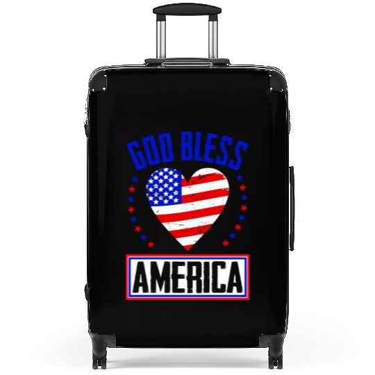 God Bless America Independence Day USA Patriot Suitcases