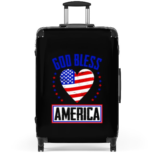 God Bless America Independence Day USA Patriot Suitcases