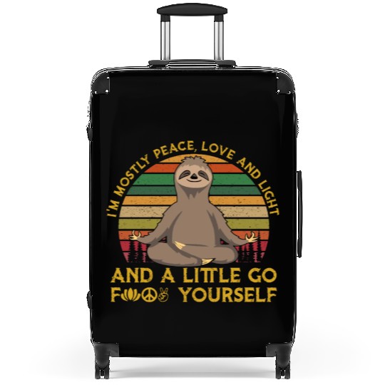 im mostly peace love and light yourself Sloth Yoga Suitcases